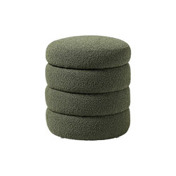 Alto Pouf with Storage Space, boucl&eacute; dark green, Westwing Collection
