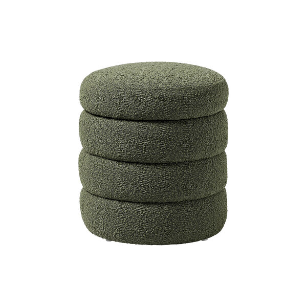 Alto Pouf with Storage Space, boucl&eacute; dark green, Westwing Collection