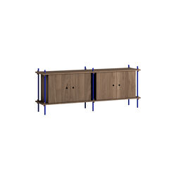 Shelving Sideboard, smoked oak/deep blue, MOEBE