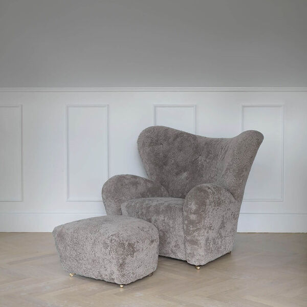 The Tired Man Lounge Chair & Ottoman, dark stained oak/green tea, Audo Copenhagen