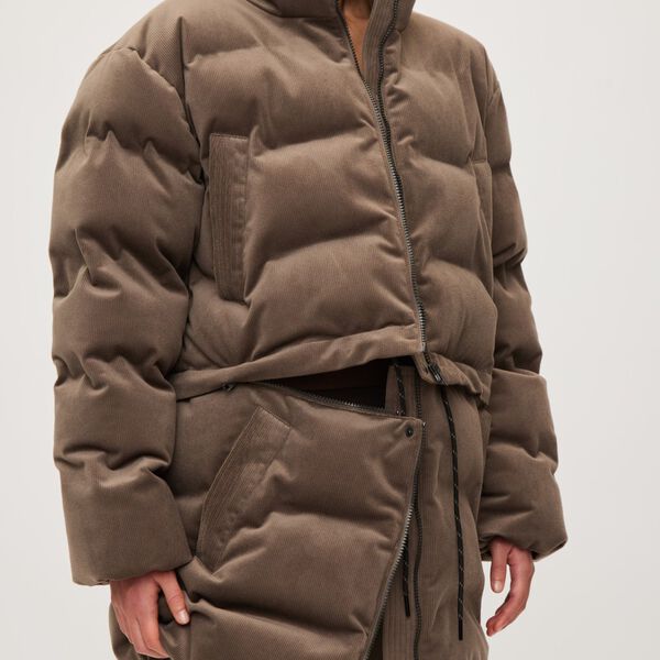 Jacket Puffer Hybrid Cord, dark rock, Rethinkit