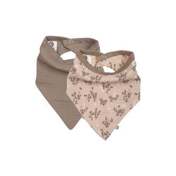 FLORA Muslin Bib 2-pack, nightingale/balsam cream/walnut, Müsli by Green Cotton