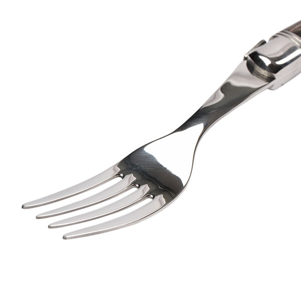 Steak Fork, black horn structure Steak Fork, black horn structure, Laguiole Tradition