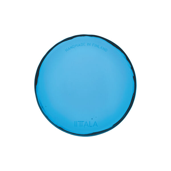 Glass platter, electric blue, Iittala