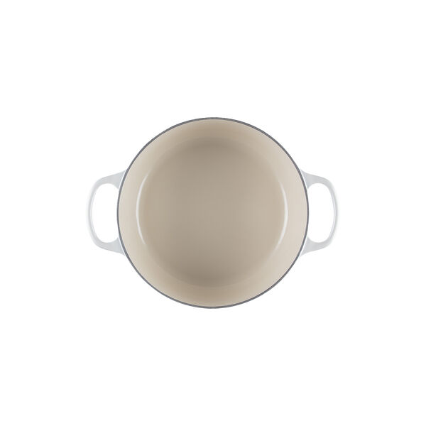 Signature round cast iron pot &Oslash; 24 cm, meringue, Le Creuset