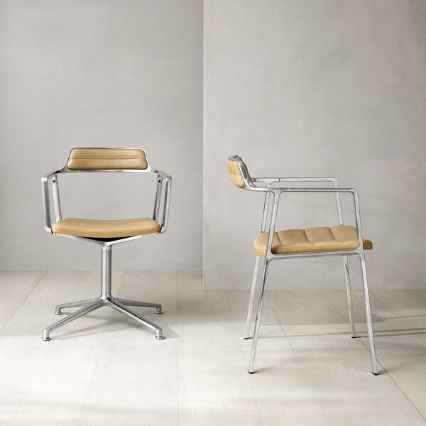 VIPP452 | Swivel Chair | Gliders | sand/polished aluminium, Vipp