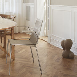 Noel Armrest Chair, steel/nature linen, Thorup Copenhagen