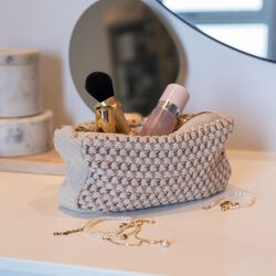 Knitted Clutch Multi, beige-rose-brown, By LOHN