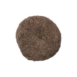 New Zealand Short Wool & Curly Sheepskin Cushion, taupe, NATURES Collection