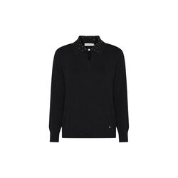 BBPoloJumper BBEcoveroDetailK | Black | Knitted Sweater, Micha