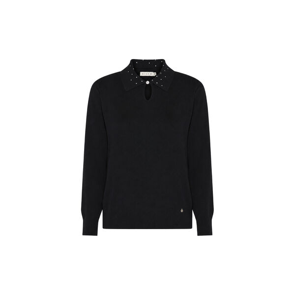 BBPoloJumper BBEcoveroDetailK | Black | Knitted Sweater, Micha
