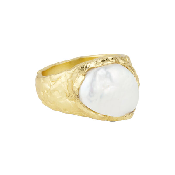 Adeline ring w. pearl, gold plated, Pure by Nat