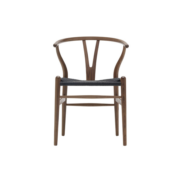 CH24 Wish Bone Chair, oiled walnut/black, Carl Hansen & S&oslash;n