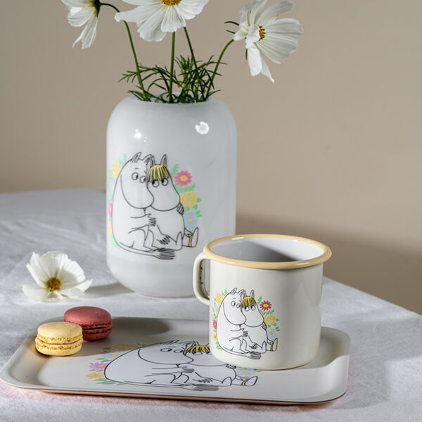 Mumi enamel mug flowers, Muurla