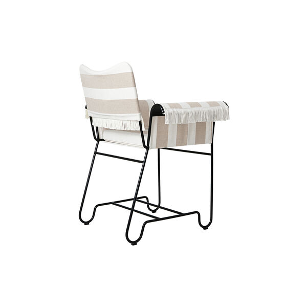 Tropique Dining Chair with Fringes, Leslie Stripe Limonta 40/classic black, GUBI
