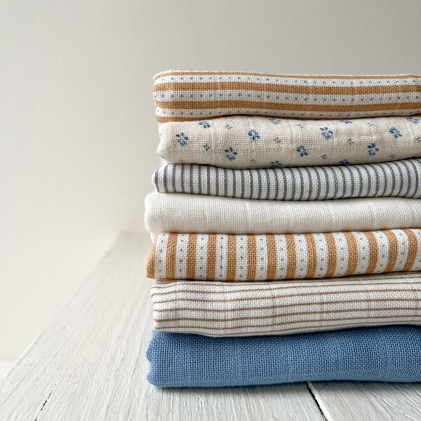 Muslin Cloth 3-pack, classic stripes camel, Cam Cam Copenhagen