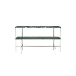 TS Console with 2 Racks, green guatemala marble/steel, GUBI
