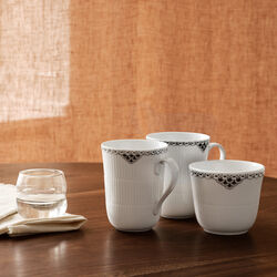 Black Lace Mug 36 cl, 2 pcs, Royal Copenhagen