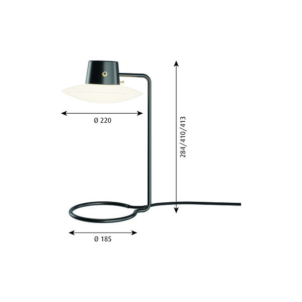 AJ Oxford Table Lamp, opal, Louis Poulsen