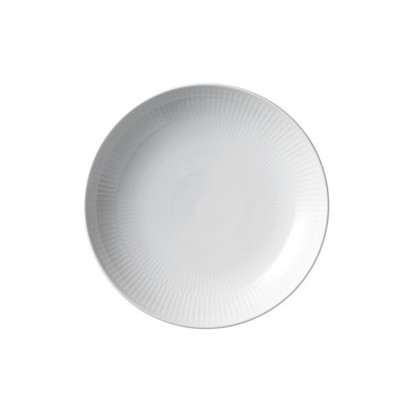 White Fluted Modern Plate &Oslash; 20 cm, Royal Copenhagen