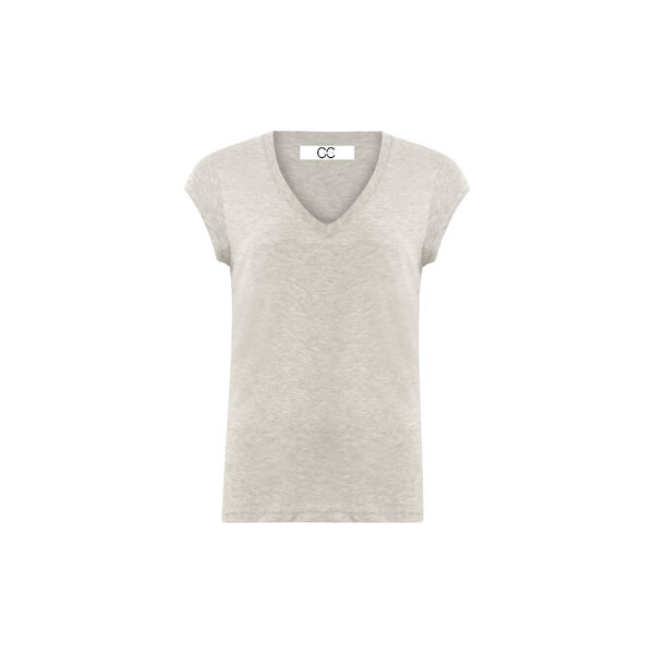 CC Heart Basic V-neck T-shirt, light grey melange, Coster Copenhagen