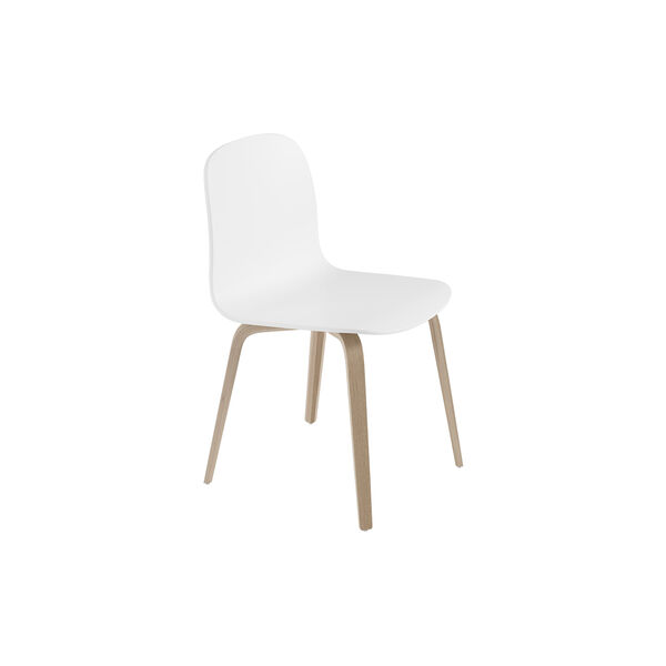 Visu Chair with Wood Base, white/oak, Muuto