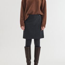 Marjo Wrap Skirt, blackened pearl / black, Basic Apparel