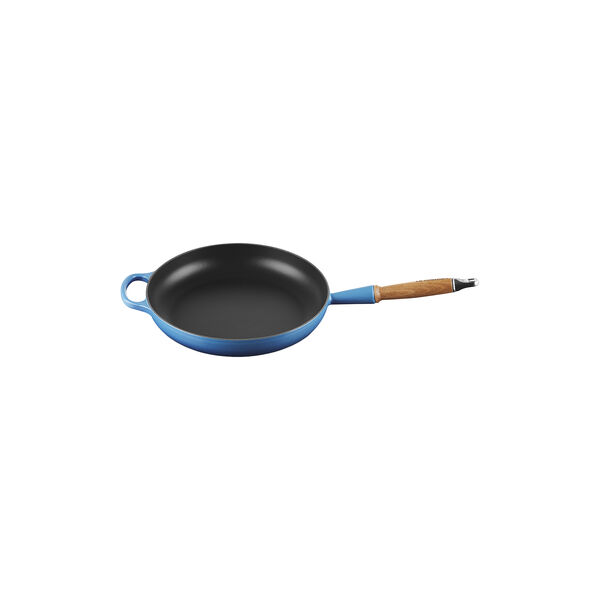Signature cast iron frying pan with wooden handle &Oslash; 28 cm, azure, Le Creuset