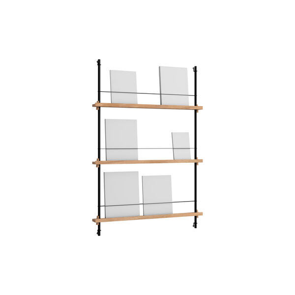 Magazine Shelving Medium, oak/black, MOEBE