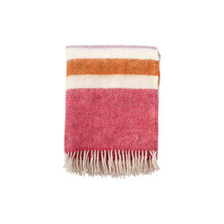 Gotland stripe blanket, cerise, Klippan Yllefabrik