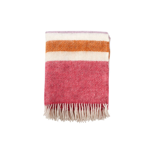 Gotland stripe blanket, cerise Gotland stripe blanket, cerise, Klippan Yllefabrik