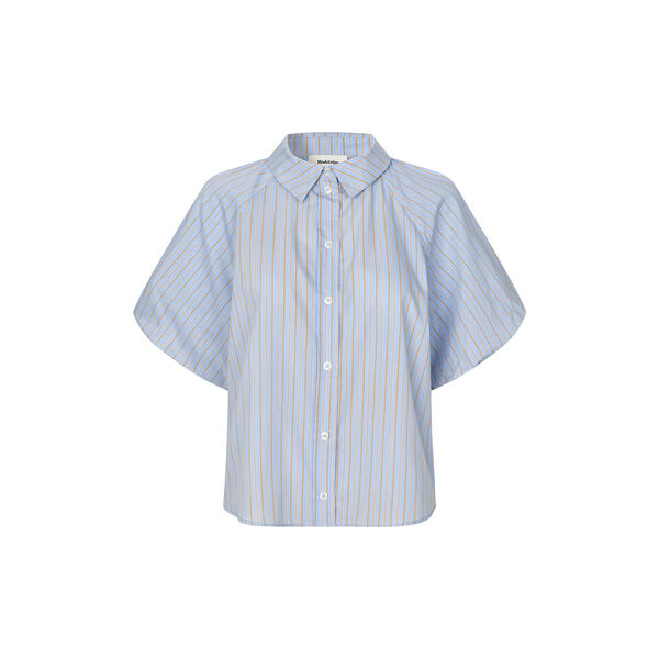 Augustamd shirt, blue brown stripe, Modstr&ouml;m