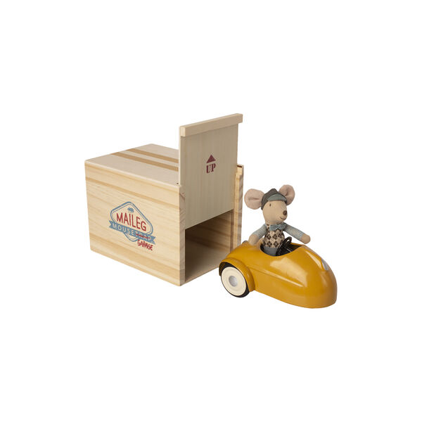 Mouse&nbsp;Car&nbsp;with Garage, yellow, Maileg