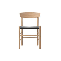 J39 Mogensen Chair with Seat Upholstery, soap treated oak/Omni 301 black, Fredericia Furniture