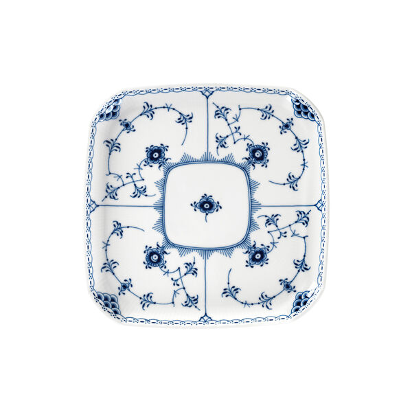 Blue Fluted Half Lace Square Plate 21 cm Blue Fluted Half Lace Square Plate 21 cm, Royal Copenhagen