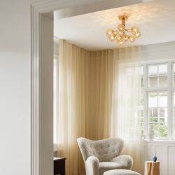 Apiales 9 Ceiling Lamp, brushed brass/optic gold, Nuura