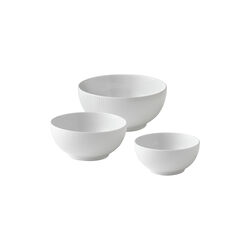 White Fluted Bowl Set 3 pcs, Royal Copenhagen