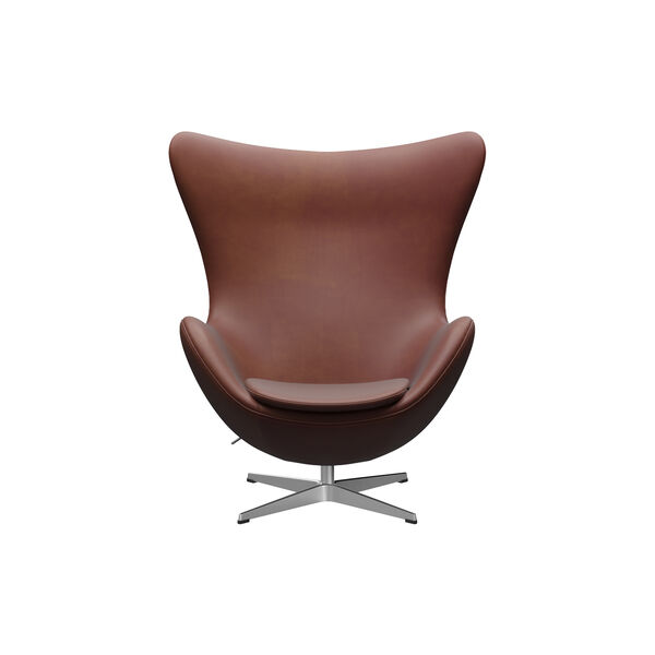 Egg&trade; 3316 Lounge Chair, Grace chestnut/satin brushed aluminium, Fritz Hansen