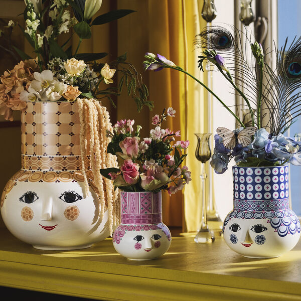 Olga Vase, blue, Bjørn Wiinblad