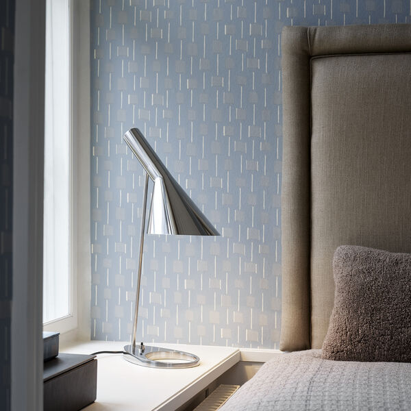 AJ Table Lamp, stainless steel, Louis Poulsen