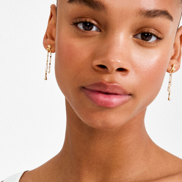 REGGIE earrings, gold plated, Pilgrim