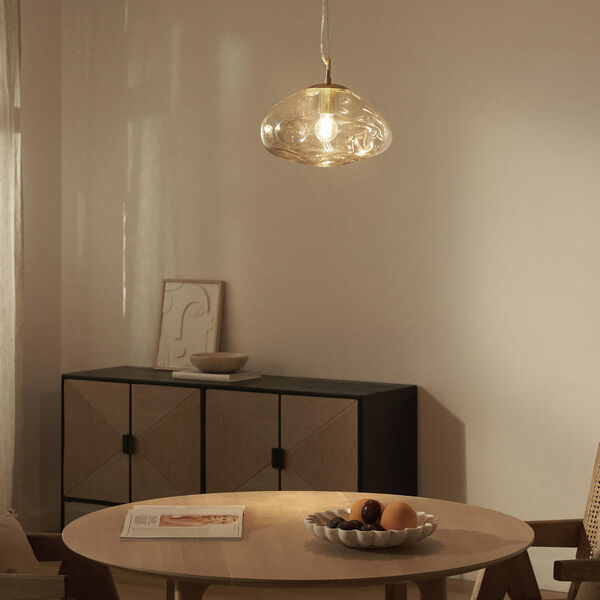 Amora Glass Pendant, beige/gold, Westwing Collection
