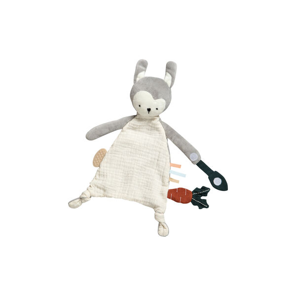 Siggy the Rabbit Activity Comfort Blanket, grey, Sebra