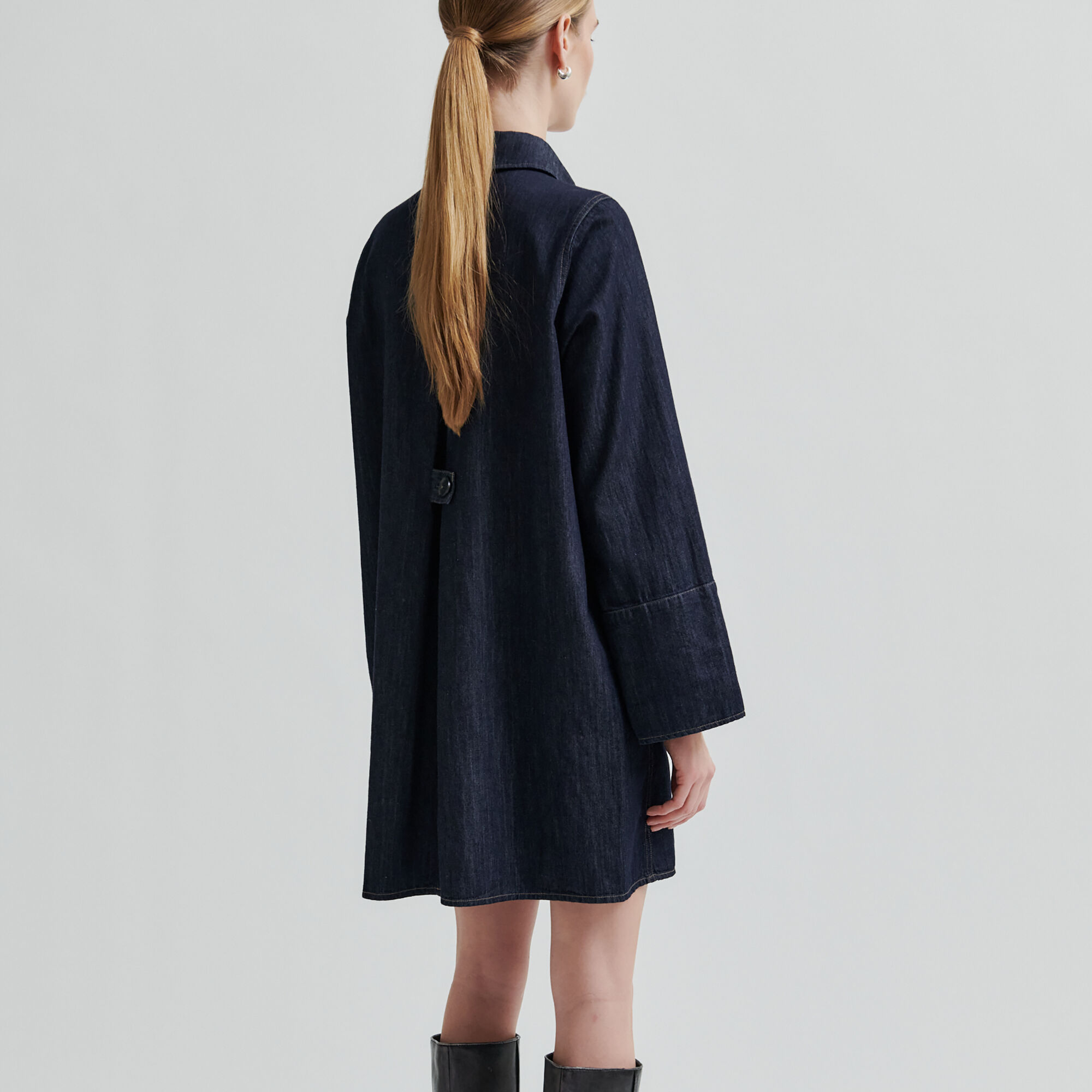 Dera Denim Tunic Dress, dark blue denim