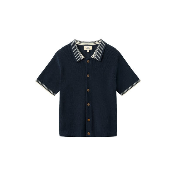 Knitted Pattern Shirt w. Contrast, Copenhagen Colors Organics