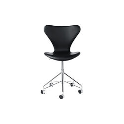 Series 7™ 3117 Fully Upholstered Swivel Chair, Soft black, Fritz Hansen