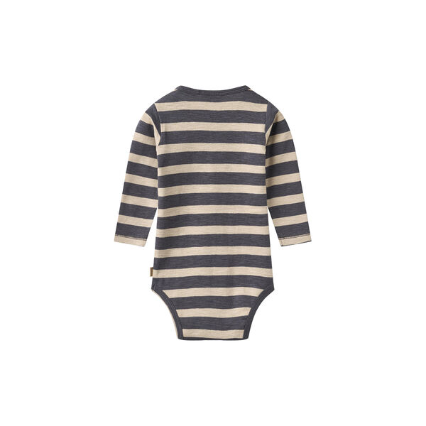 Body L/S Freddie, greyblue stripe, Wheat