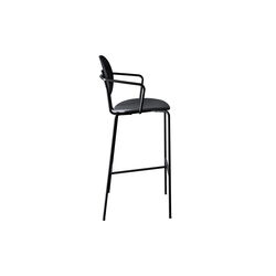 PIET HEIN Bar Chair with Arms, black lacquered oak/Solid Black 509, Sibast Furniture
