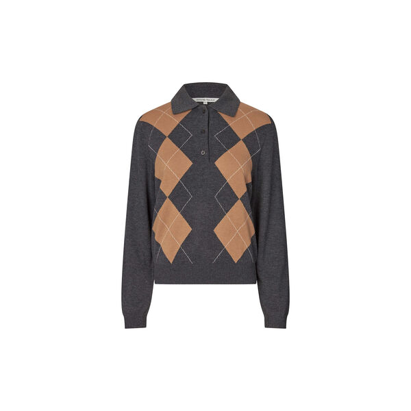 Shailene Knit Polo, dark grey melange, Second Female