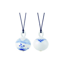 Blue Mega Fluted and Princess Christmas bauble set 2 pcs., Royal Copenhagen